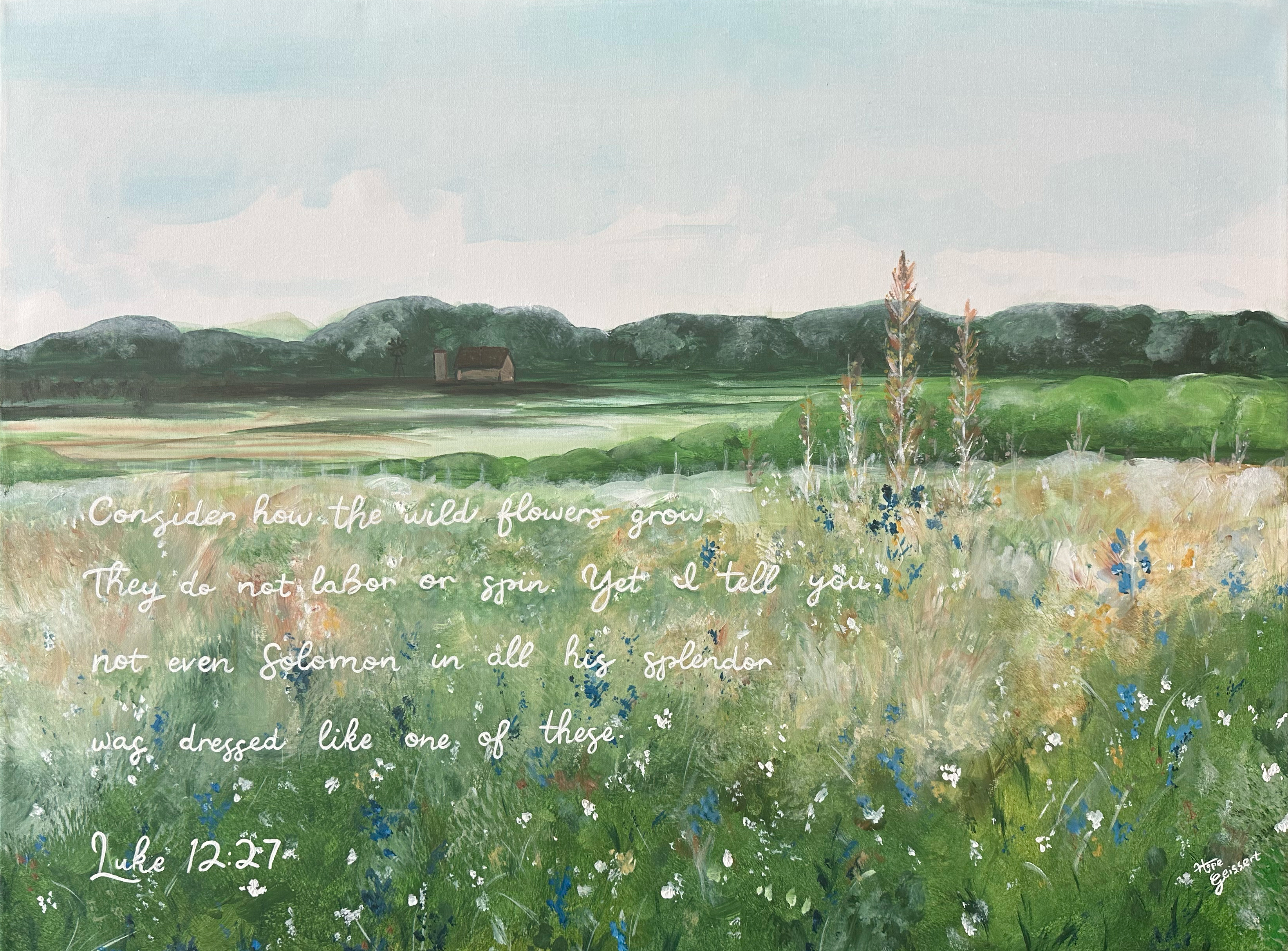Field of flowers painting